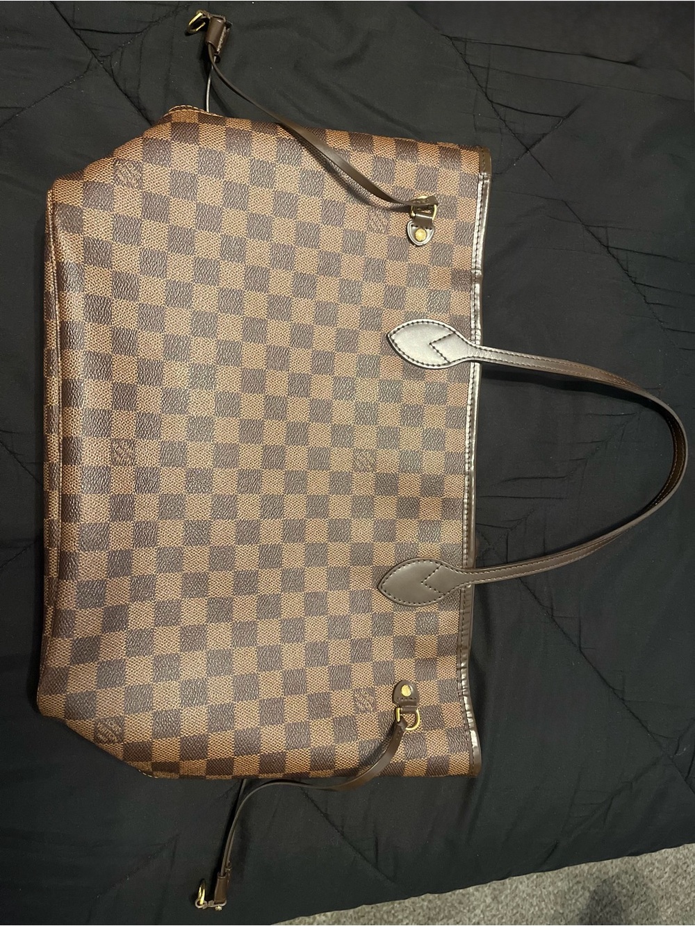 AUTHENTIC Louis Vuitton NEVERFULL MM Damier Ebene Tote Bag